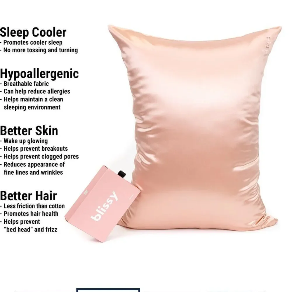Blissy 100% Mulberry Silk Pillowcase - Rose Gold - Standard